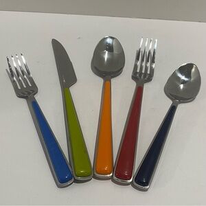 Fiesta MERENGUE Stainless Flatware 5pc Place Setting Colorful Homer Laughlin